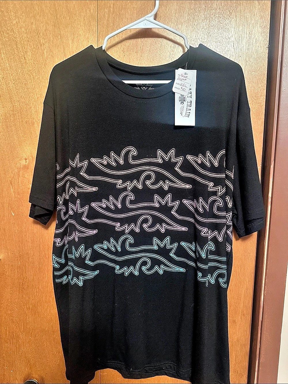 New Size 2X Vintage Crazy Train Boot Stitch Design Top